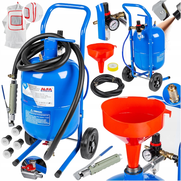 Statie mobila de sablare profesionala cu nisip mobila 19L aparat masina sablat (1021)