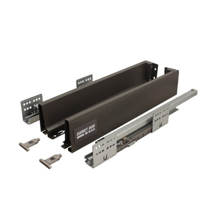 GAMET BOX2 fiókos szekrény, antracit, 500 mm, teherbírás 40 kg, teljes kihúzási funkcióval