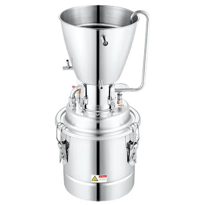 VEVOR 70L алкохолен дестилатор от неръждаема стомана, пълен комплект за домашно пивоварство, сребрист