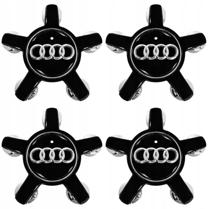 Капаци за джанти, комплект от 4, 135 мм, черни, ABS, алуминий