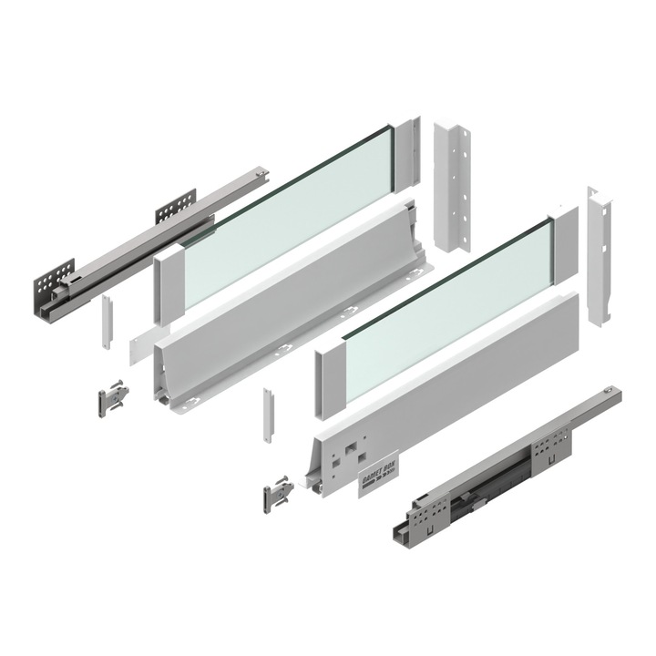 GAMET BOX2 fiókos, üvegpanel, magas, fehér, 500 mm