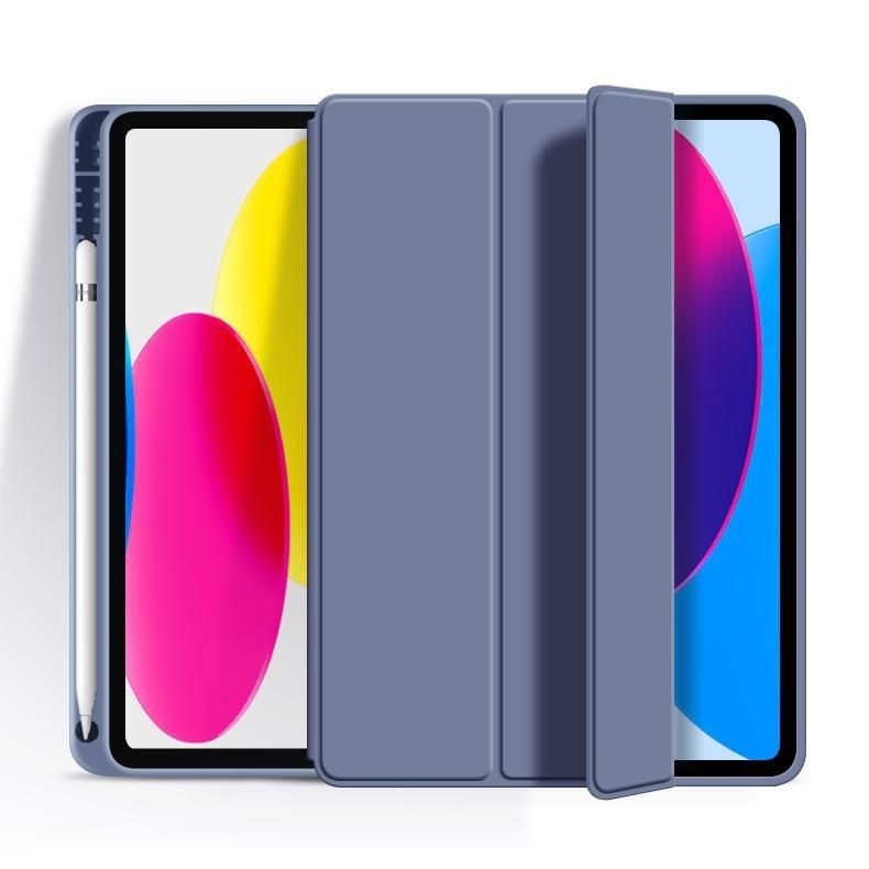 Husa protectie tableta, Silicon, Cu suport pentru Apple Pen, Compatibil cu Apple IPad mini 6/7, 8.3", Violet