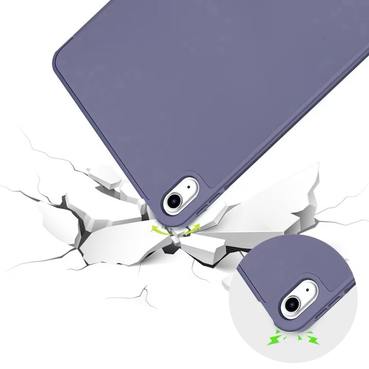 Husa protectie tableta, Silicon, Cu suport pentru Apple Pen, Compatibil cu Apple IPad mini 6/7, 8.3", Violet