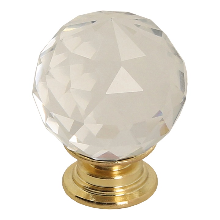 Копче GP14, GAMET прозрачно, лъскаво златисто, диаметър 30 мм