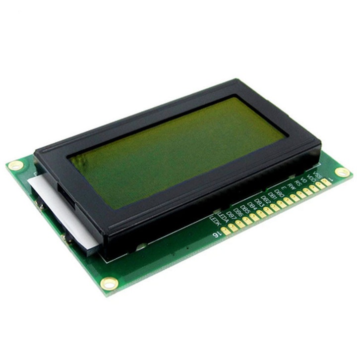 Modul afisaj LCD 1604, General, 16x4 caractere, galben-verde, 86.96x60x13mm