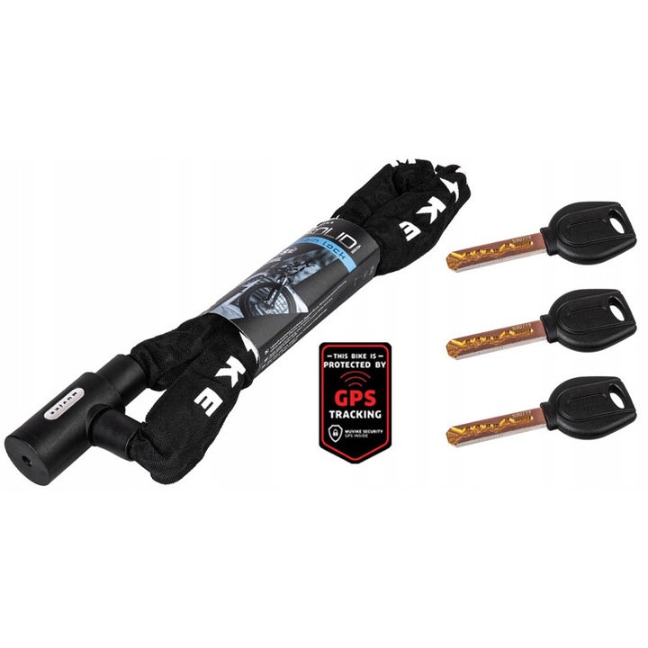 Antifurt bicicleta lant Muvike Solid 900/10K, cu cheie, protectie blindata