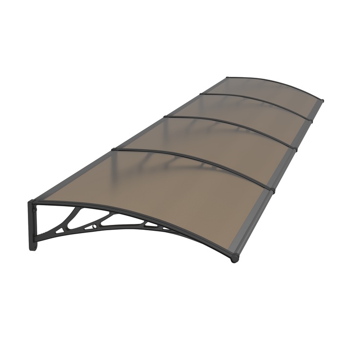 Copertina PREMIUM MAPROFI, brate negre, policarbonat bronz, 400x150cm