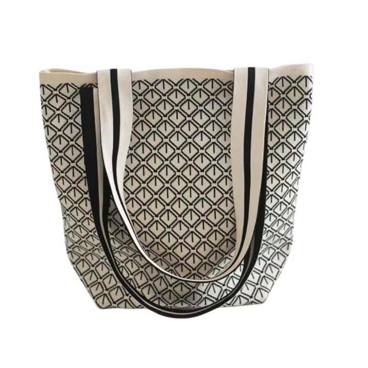 Válltáska, textil, 30×32×12 cm, fehér