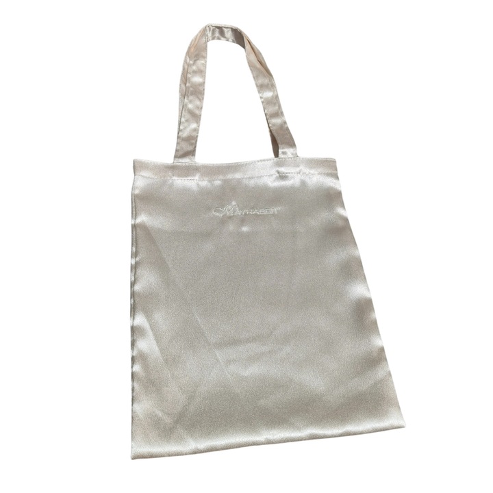 Női táska, szatén, 25×32 cm, fehér