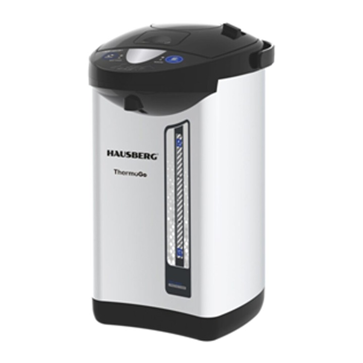 Elektromos vízforraló és termosz HAUSBERG HB-3645IN, 900W, 220-240V, 5, 2L, Folyadékok melegen tartása, Vízszintjelző, Túlmelegedés elleni védelem, Thermo Pot, Rozsdamentes acél