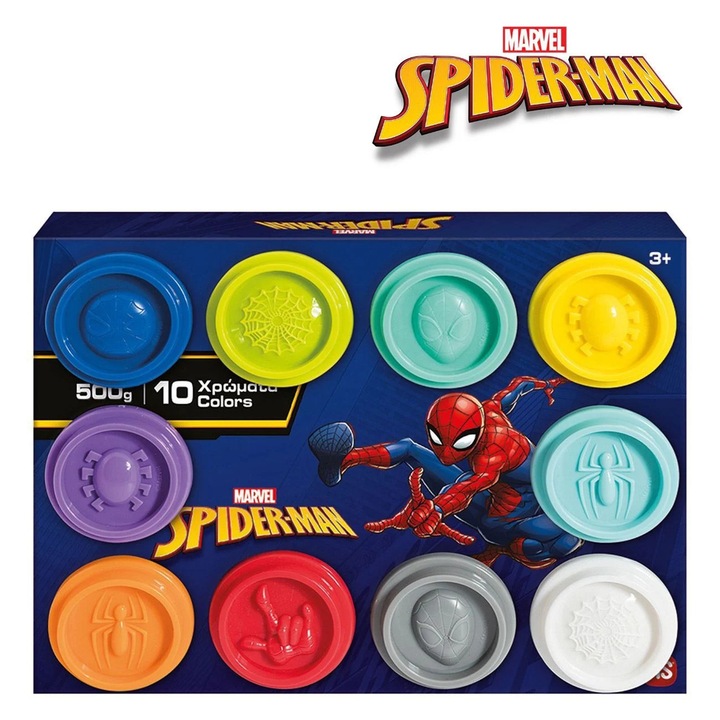 Doh Disney Кутия от пластелин Spiderman с 10 контейнера и капаци 500g - AS
