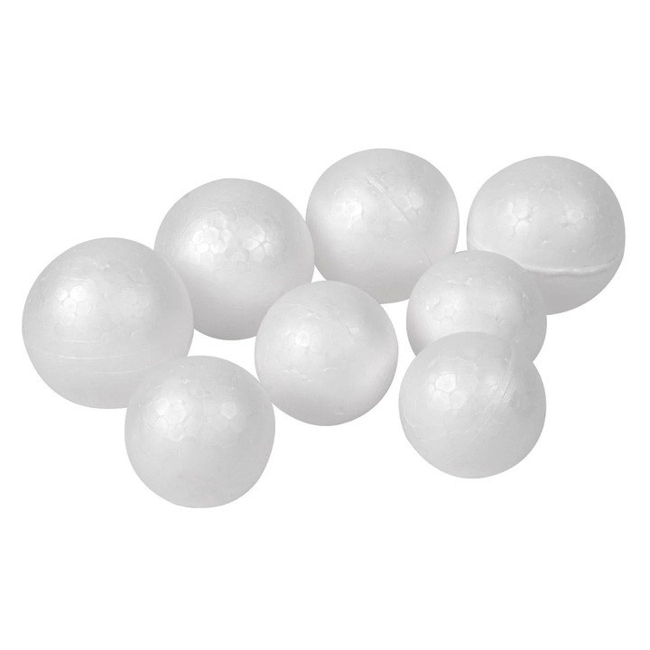 Set Creatii Bile din Spuma de Polistiren - 8buc