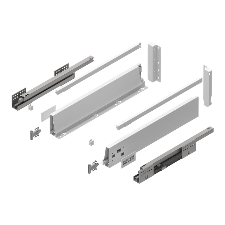 GAMET BOX2 fiókos, 550 mm, fehér, teherbírás 40 kg, teljes és csendes funkciók