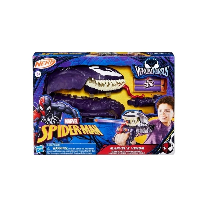 Arma de jucarie Nerf Spider-Man: Venomversus, Blaster Venom Strike, mov