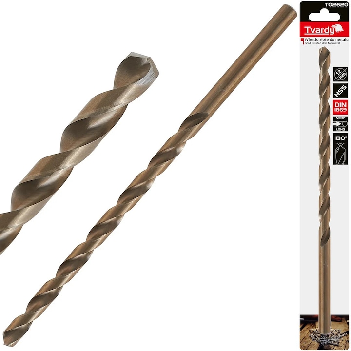 Burghiu HSS pentru metal 12 x 295 mm DIN1869, Tvardy T02620