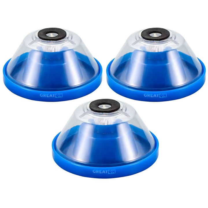 Set 3 x Dispozitiv Colectare Praf GREATON, Adaptor Pentru Masina De Gaurit/Burghie De La 4 La 10 mm, Anti-Alunecare, Albastru