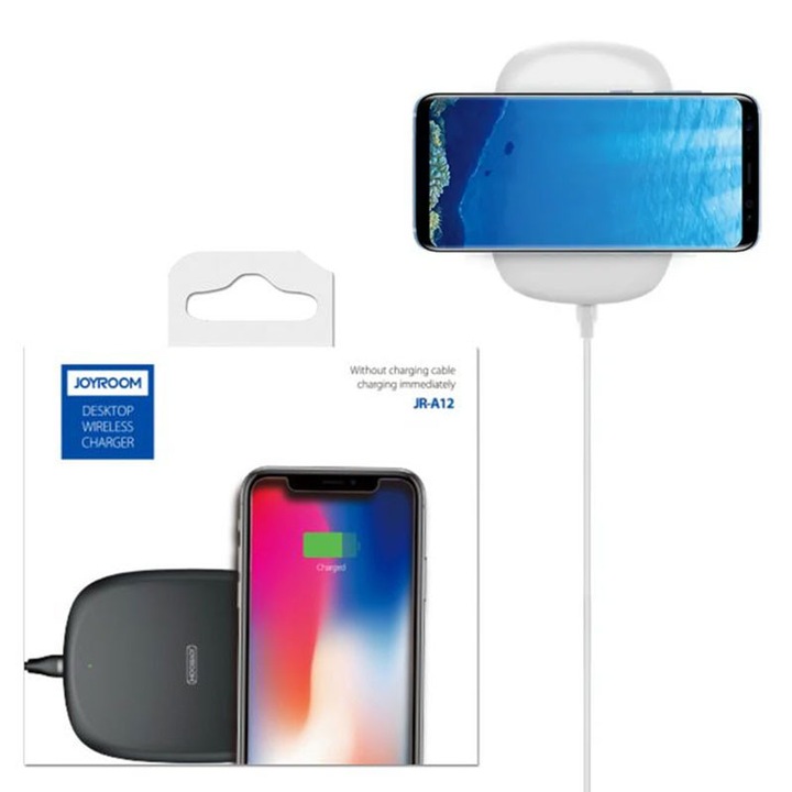 Incarcator Joyroom (JR-A12) Wireless, 5W, Qi Charging, Universal, White