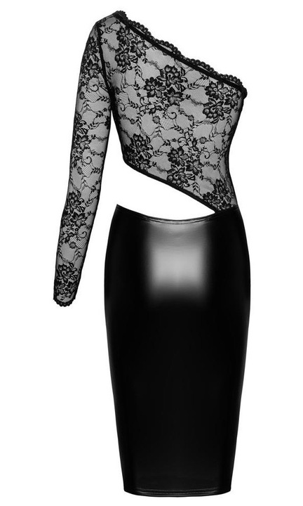 Rochie sexy, Noir, poliester/elastan, cu maneca lunga, negru