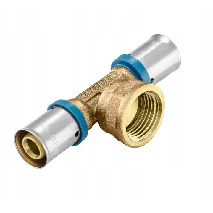 Fiting PEX, LECHAR, trojnic 16x1/2x16, pentru instalatii apa si incalzire, max. 95C, max. 10 bar