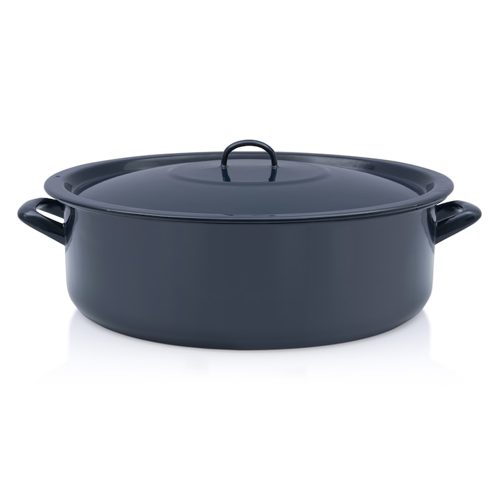 Cratita 20l cu capac Teget Finska Metalac email/40cm/20l