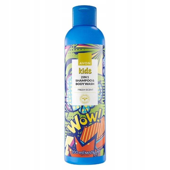 Sampon si gel de dus 2 in 1 Avon Kids Fresh, 200 ml