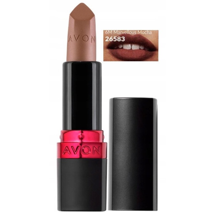 Матово червило Avon, Marvellous Mocha, 25% повече пигмент, идентичен цвят с опаковката, комплект