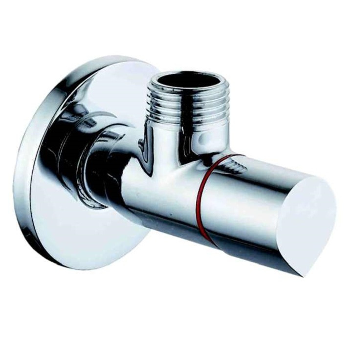 Robinet de inchidere GOSHE, ceramic, 1/2" x 1/2", rosu, presiune PN10