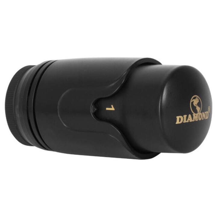Cap de termostat pentru calorifer Diamond, M30, 5 trepte, negru, 83mm