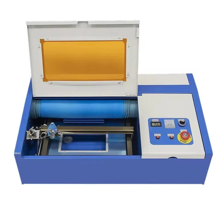 Lézergravírozó, CO2, 40W, 30x20cm, USB, fekete