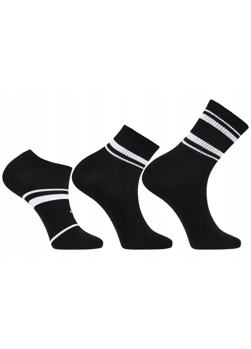 Set sosete barbati, Moraj, 3 perechi, Bumbac/Poliamida, Negru/Alb, 42-45 EU