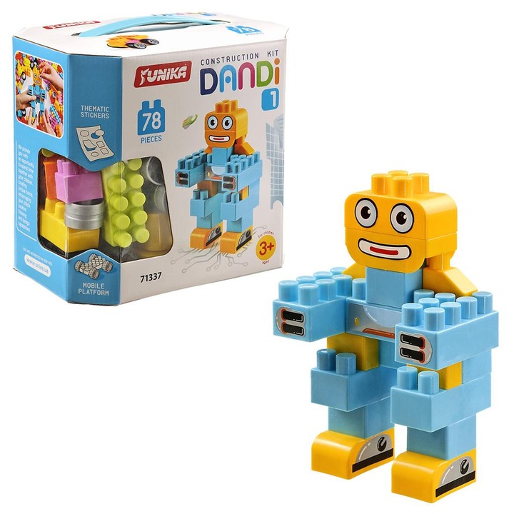 Конструктор TechnoK DANDI 1, 78 елемента, издръжлив материал