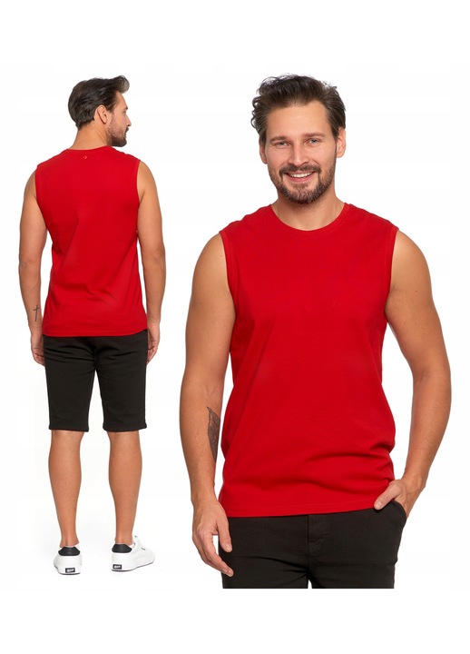 Мъжка тениска, Moraj, боксерка, памук, червена, M INTL