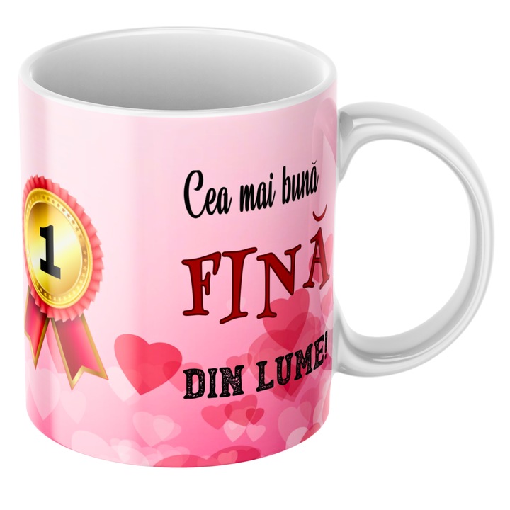Cana personalizata - Cea mai buna fina din lume, alba, 330 ml