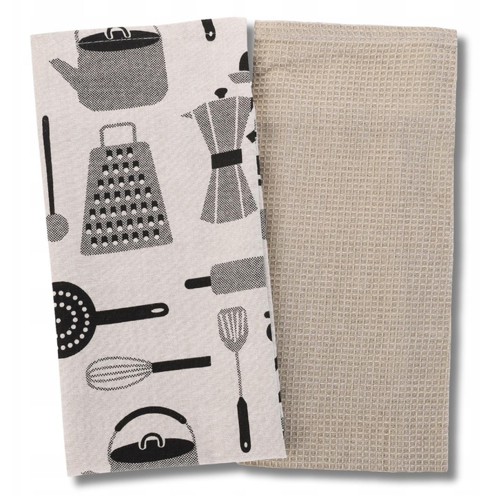 2 db konyharuha készlet, Moraj, pamut, 40x60 cm, többféle mintával
