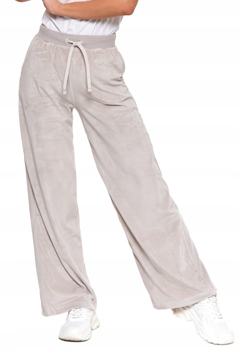 Noi nadrag, Moraj, polieszter/elasztan, magas dereku, szeles szaru, Bézs