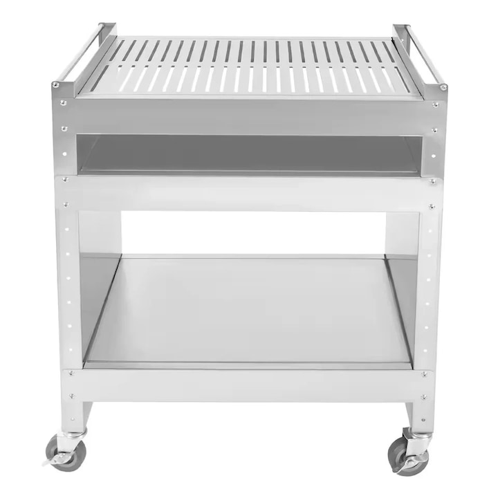 Grillkocsi, Kapacitás 30 Kg, Rozsdamentes Acél, Ezüst