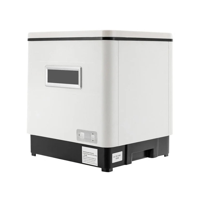 Mini mosogatógép, 800 W, 360°-os permetezés, fertőtlenítő funkció, fehér