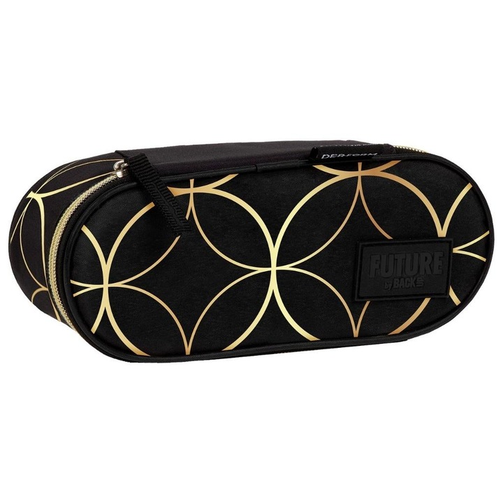 Penar etui Derform BackUP cu 1 fermoar si o clapa interioara - Negru/Argintiu, P1ADF39