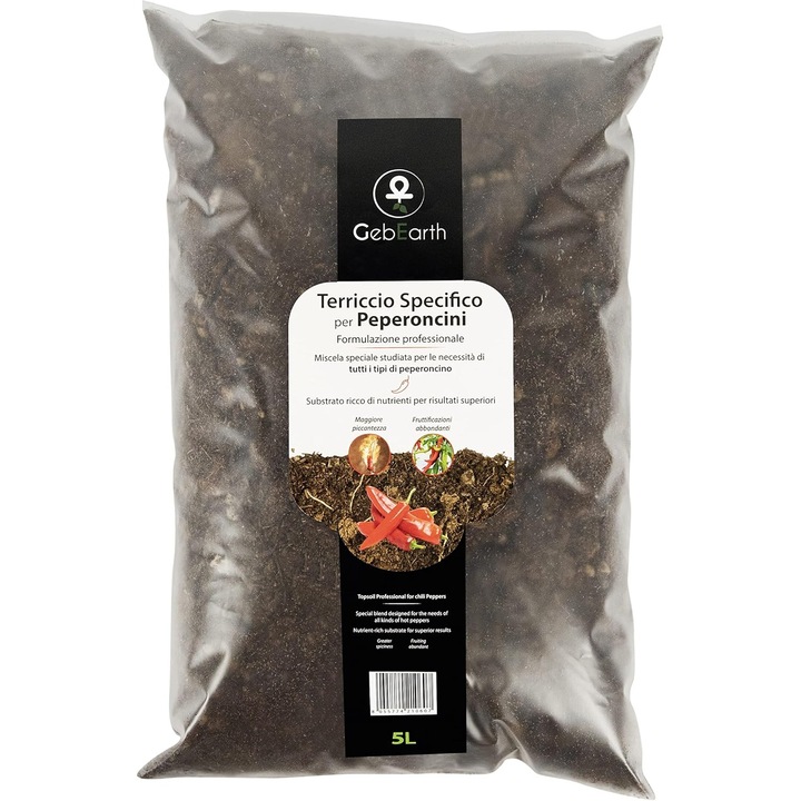 Professzionális Chili Paprika Föld 5L, Chili paprika vetőföld, Alkalmas a teljes életciklusra