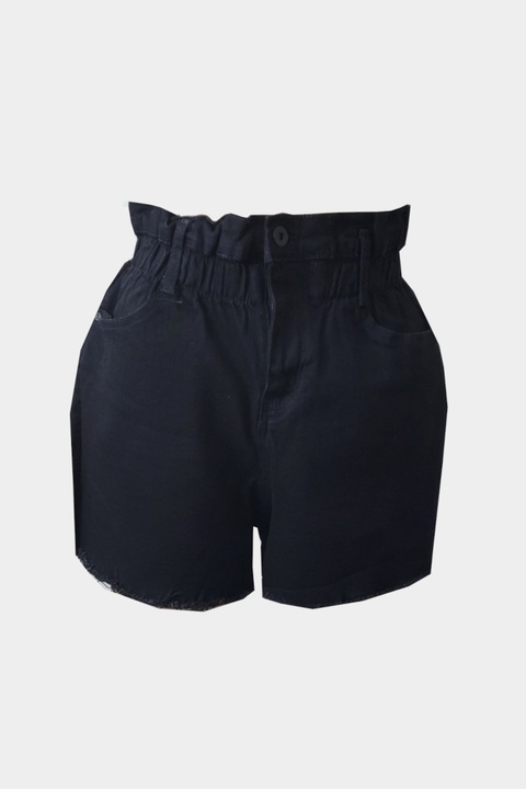 Blugi Scurti Mom Fit, SA9369, Negru