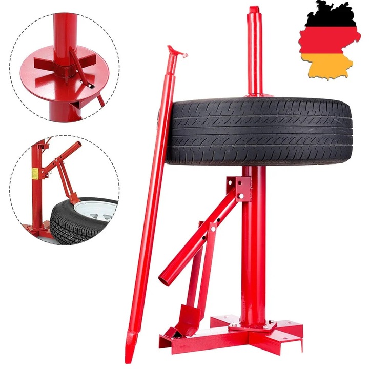 Преносима машина за смяна на гуми, машина за смяна на гуми, инструменти за ремонт на автомобили, 6-24 инча, червена