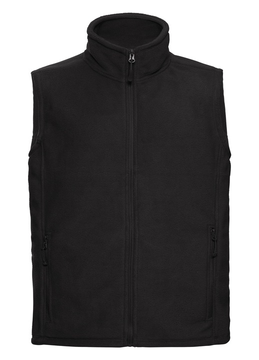 Vesta barbati Russell, fleece, neagra, cu fermoar si buzunare laterale, S INTL