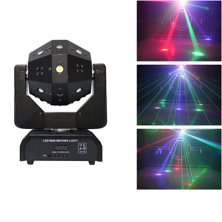 LED Mini Moving Head Ball, 120W, Control DMX, Flux Luminiscent 249-2000