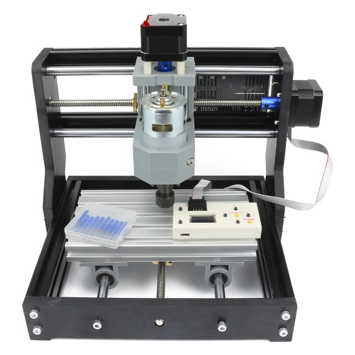 Masina de gravat cu laser CNC, zona de lucru 180 x 100 mm, sistem de control GRBL, cu controler, adaugati 20W