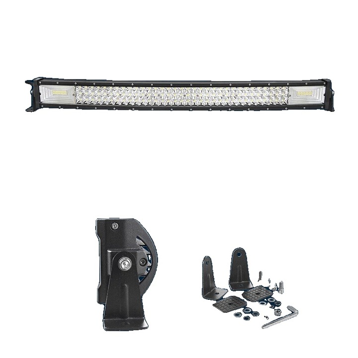 Bara LED 32", 405W, 6000K, 60 Flood + 30 Spot, cu suport magnetic