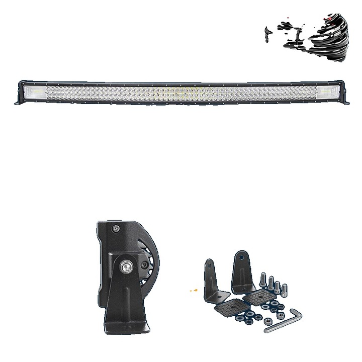 Bara LED Curbata, 60 Flood + 30 Spot Combo, 50in, 270W, 6000K