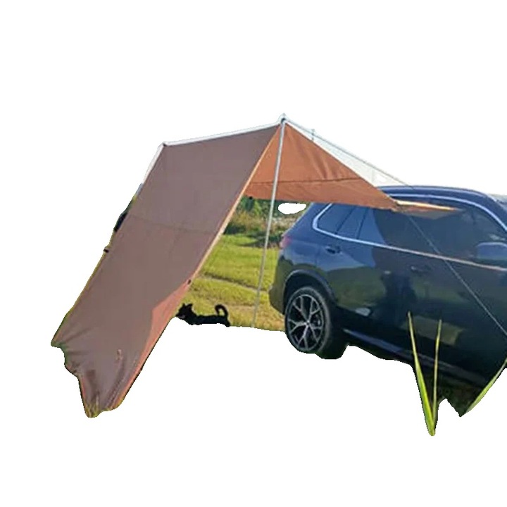 Kempingsátor, 440x200cm, vízálló, strapabíró konstrukció, khaki, 5-8 személyes