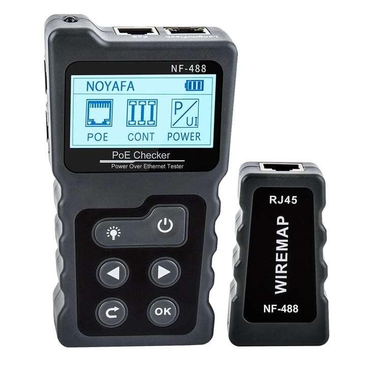 Verificator PoE, testeaza tensiunea si continuitatea, monitorizarea puterii in timp real, NF-488