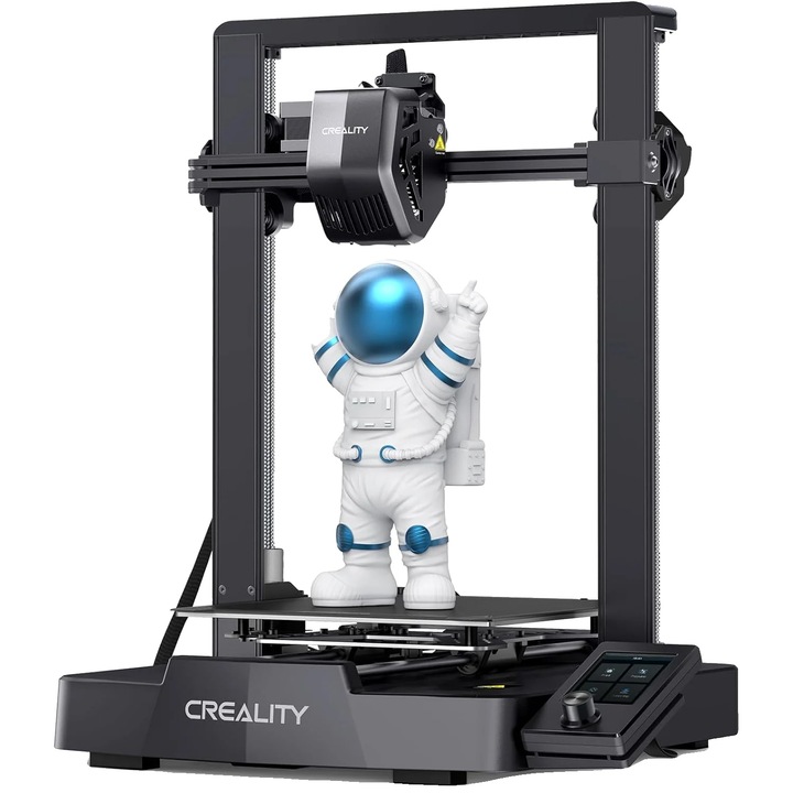3D принтер Ender 3 V3 SE, максимална скорост 250 мм/сек, автоматична система за нивелиране, размери 349x364x490 мм