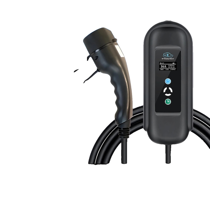 Incarcator portabil pentru vehicule electrice, 16A 11KW Tip 2, cablu TPU 5M, adaptor suport geanta